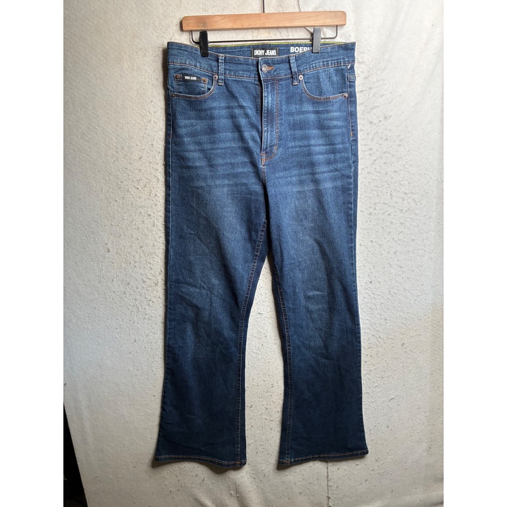DKNY Jeans Boerum High Rise Flare Dark Wash Denim Blue Jeans Size 31/12